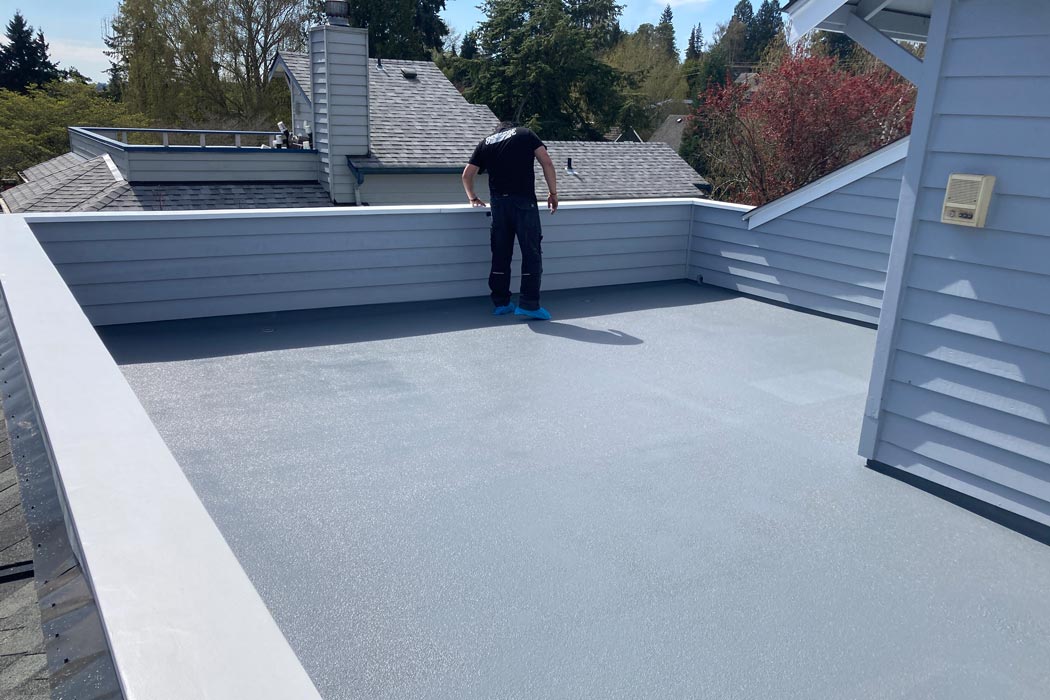 Poly Deck - Grey finish with Borel Cap on wall